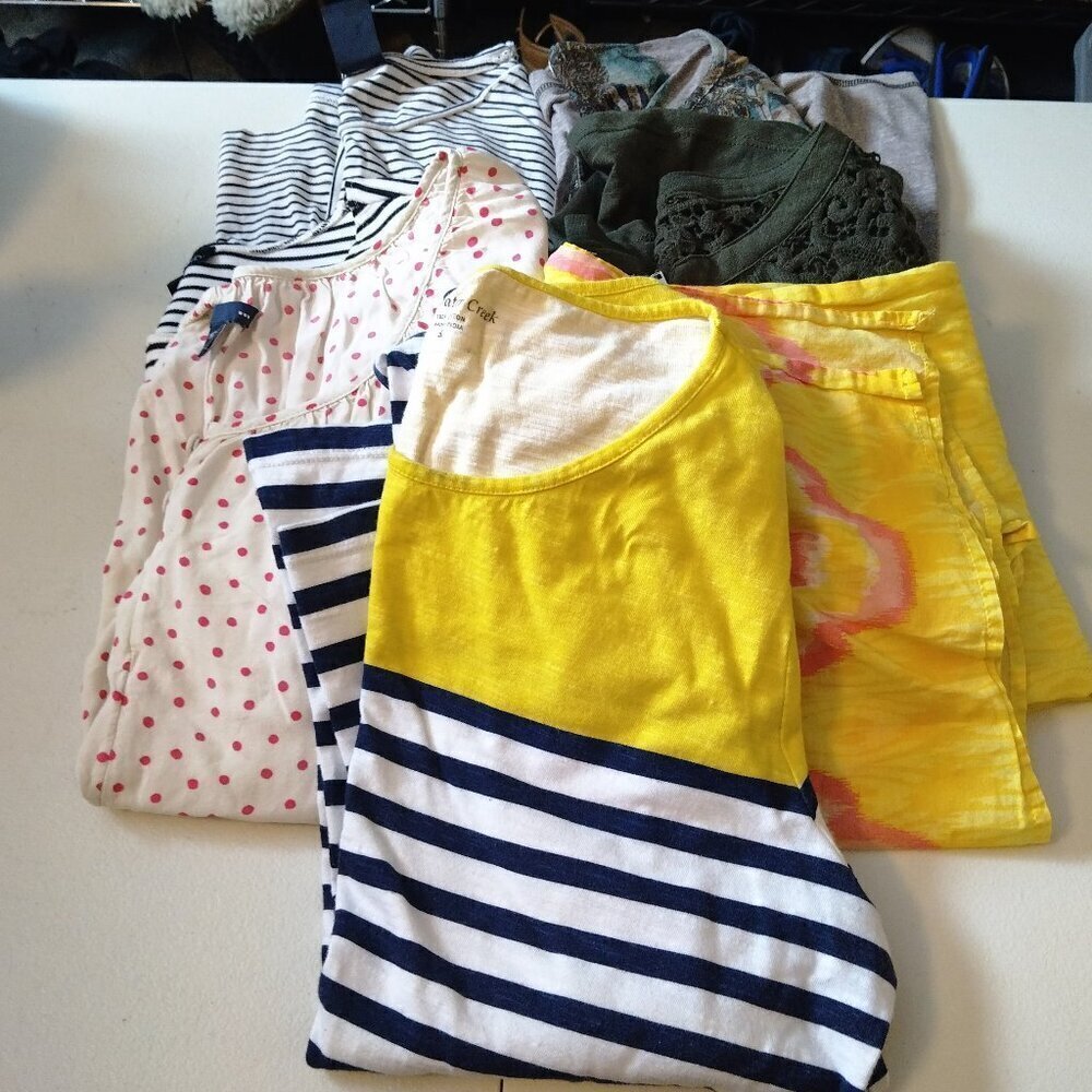 Old Navy Gap Size Small 3/4 Sleeve Blouses Everyday Casual Lot of 7 L46